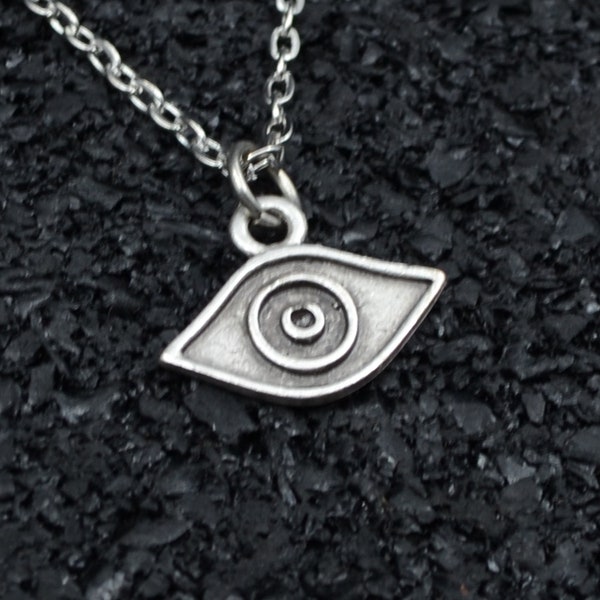 Minimal Hex Eye Evil Eye Men Women Silver Necklace Personalizable Different Chain Types Unisex Pendant Happy Fathers Day Gift Box Handmade