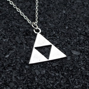 Triforce Symbol The Legend Of Zelda Men Women Silver Necklace Personalizable Different Chain Types Unisex Pendant Fathers Day Gift Box