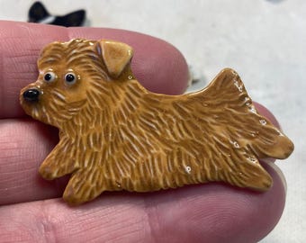 Norfolk Terrier handgemachte Porzellan Keramikfliese, Magnet, Pin oder Ornament sagen mir Ihre Wahl