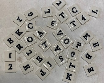 Price is **PER** LETTER - Ceramic Porcelain Letter and Number Tiles - please read ordering instructions below before you check out