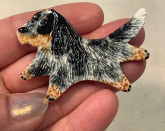 Handmade Porcelain Ceramic Art by Mary D Tiles Porcelain Tile or Brooch English Cocker Spaniel