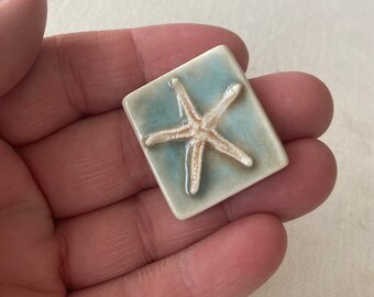 Porcelain Ceramic Mosaic Accent Art Tile Handmade by Mary D Tiles Starfish