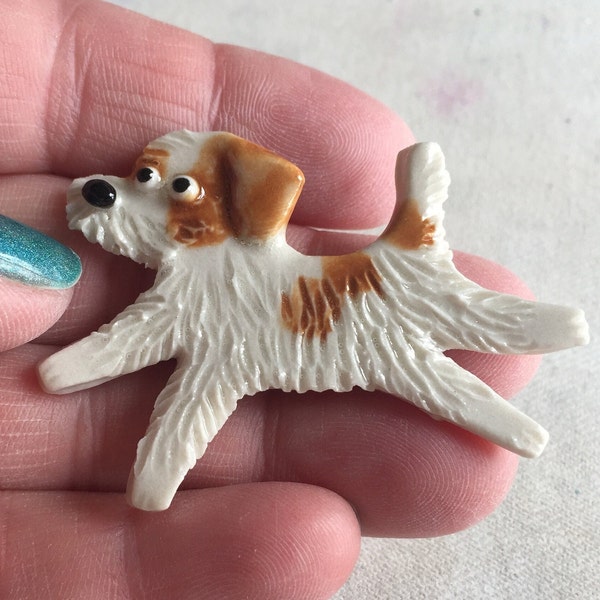 Handmade Porcelain Ceramic Art by Mary D Tiles Porcelain Tile or Brooch Puffin Parson Jack Russell Terrier
