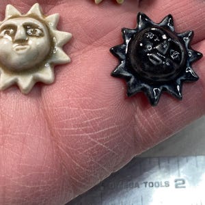 Handmade Porcelain Mini Tile Sun for Pendant 2 Available