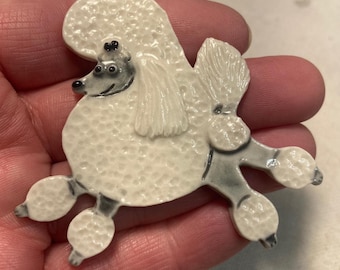 Poodle Handmade Porcelain Ceramic Tile, Magnet, Pin or Ornament Tell Me Your Choice