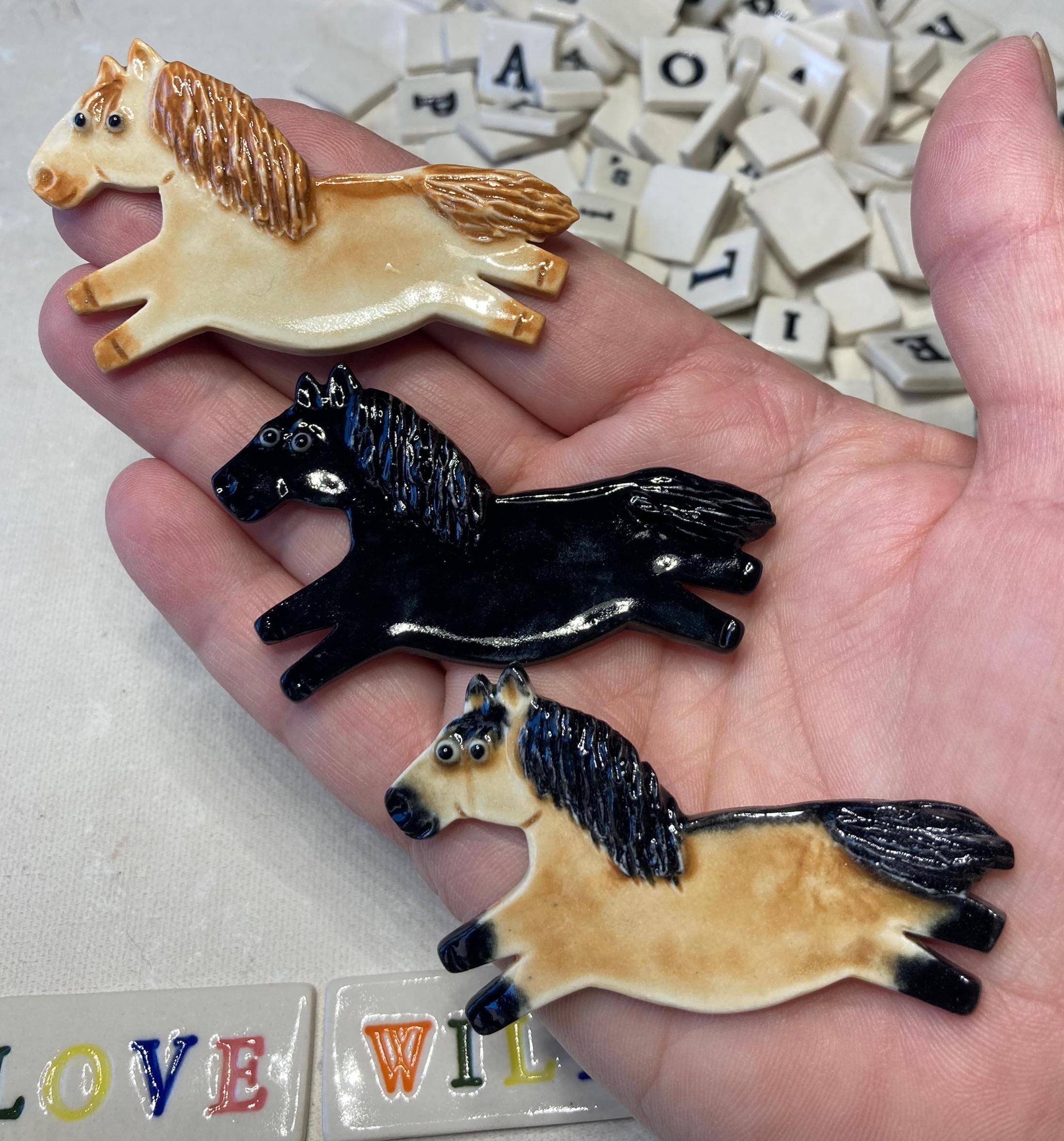 Equestrian elegance meets modern kitchen design with a horse enjoying a