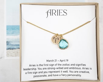 Aries Zodiac Gold Necklace, Aries March Necklace, March Birthday Jewelry, Zodiac Necklace, Astrology Gold Necklace