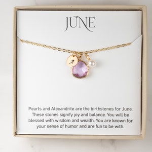 Personalized June Birthstone Necklace Alexandrite Gold Necklace June Birthday Jewelry Personalized June Necklace birthstone Jewelry Etsy