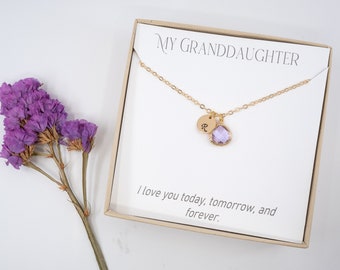 Girls Personalized Birthstone Necklace, Childrens Jewelry, Birthstone Necklace, Gift For Kids, Flower Girl Gift, Easter Gift