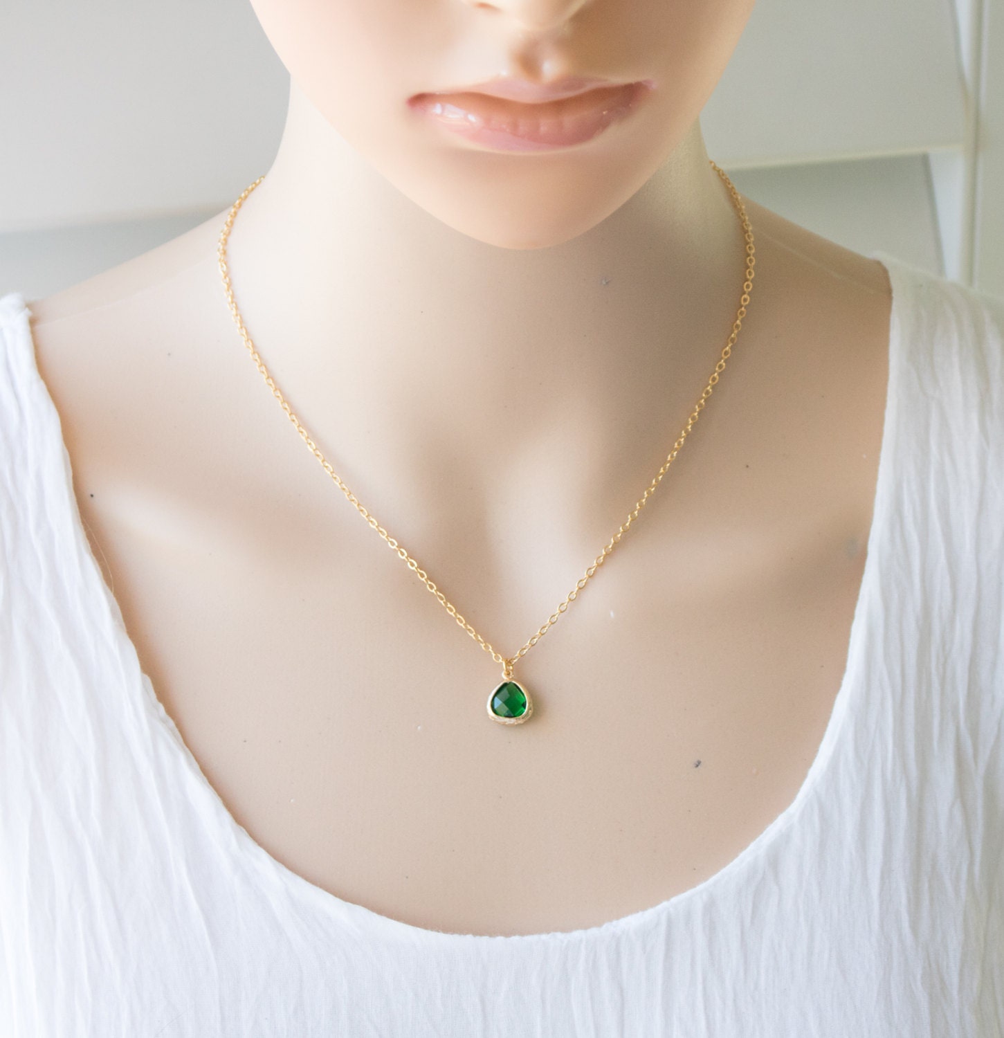 May birthstone necklace gold Clearance