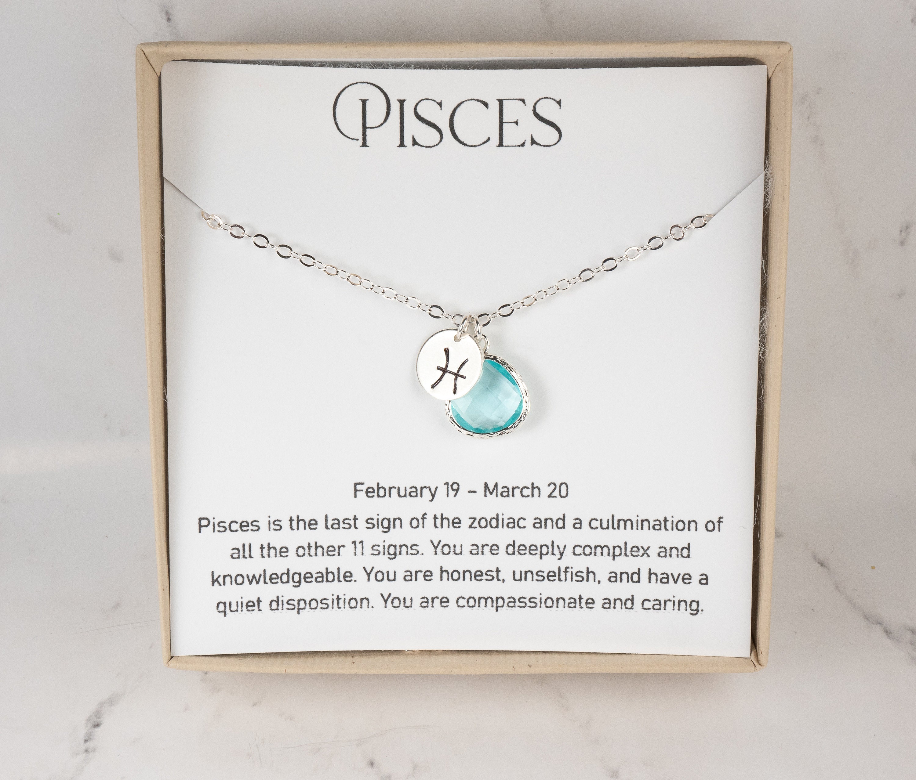 Pisces Zodiac Silver Necklace Pisces March Necklace March Birthday Jewelry Zodiac Necklace Astrology Silver Necklace