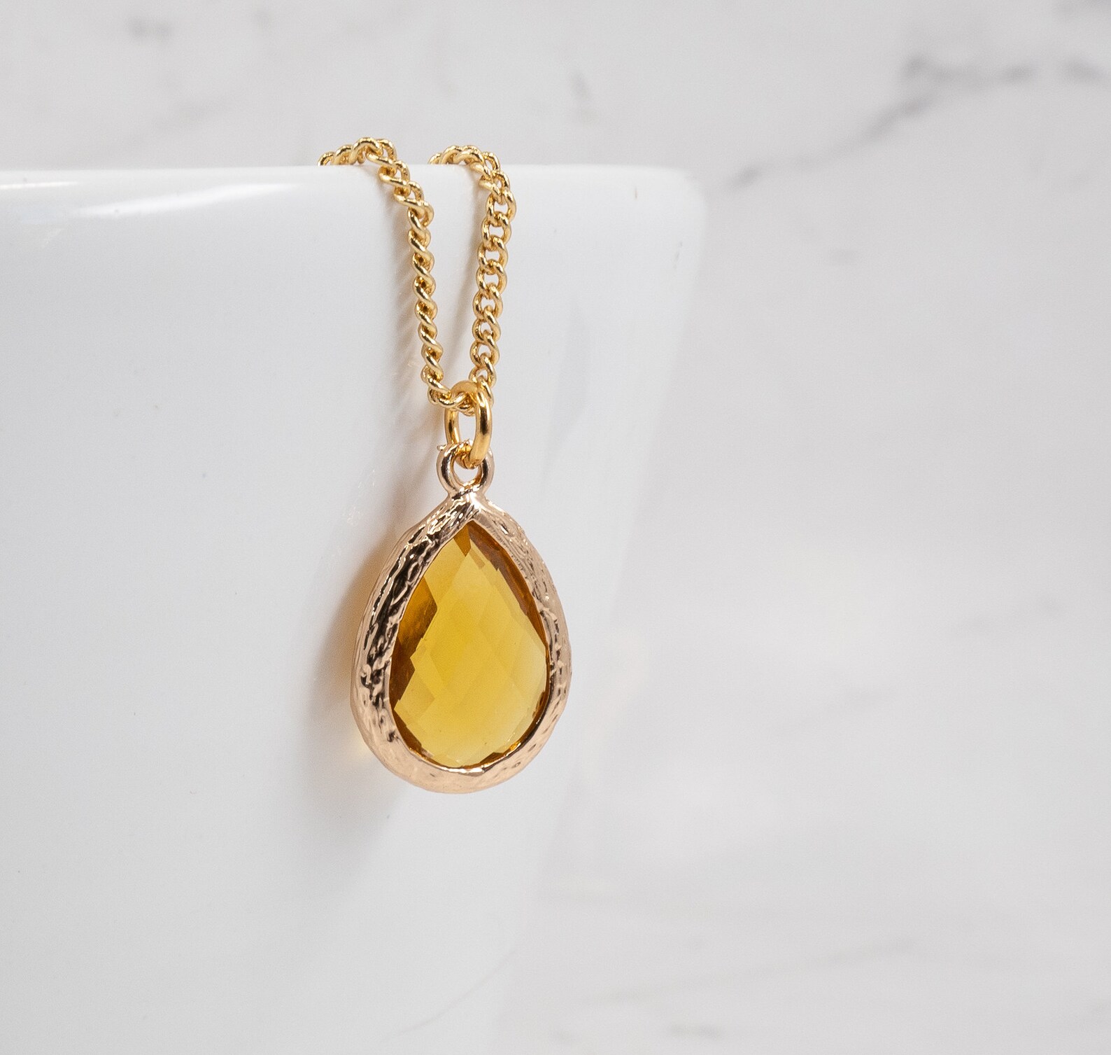 November Birthstone Necklace Topaz Necklace Citrine Etsy