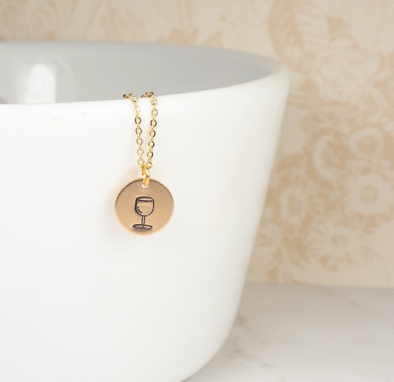 Summer Jewelry Wine Necklace Gold Wine Glass Necklace Minimalist Jewelry Dainty Gold Necklace Layering Necklace Boho Jewelry
