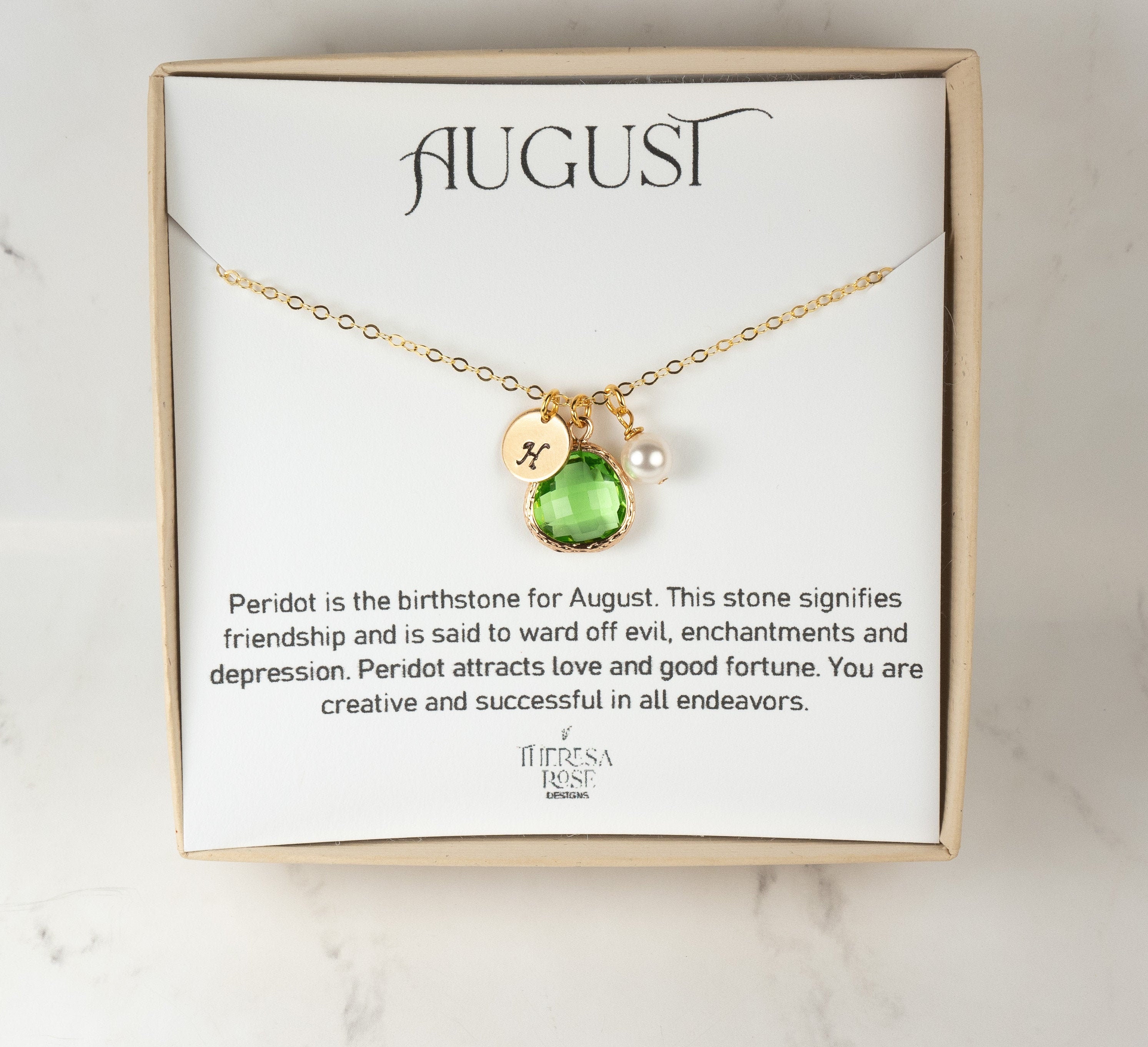August birthstone deals necklace