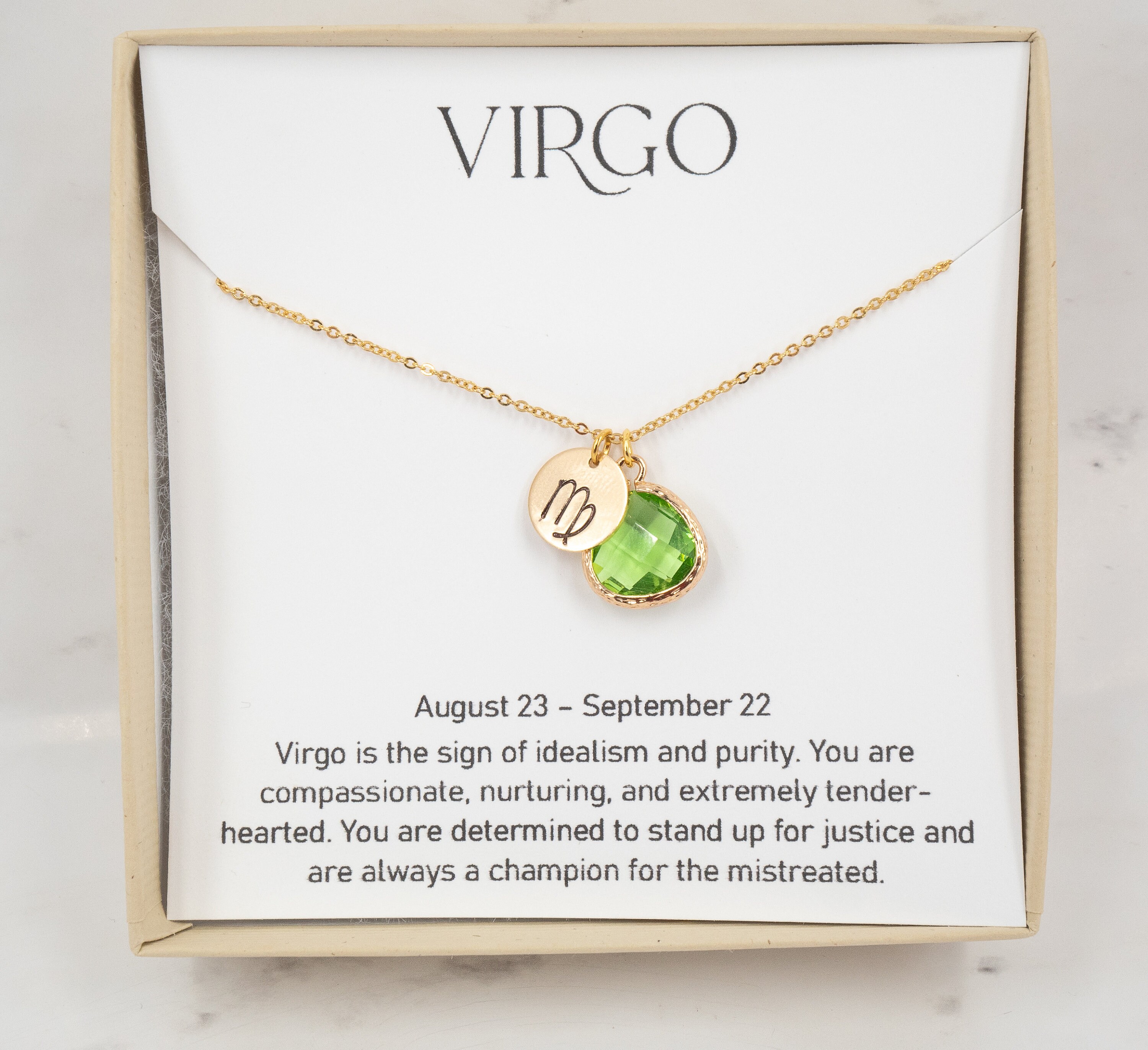 Virgo Zodiac Necklace Virgo August 
