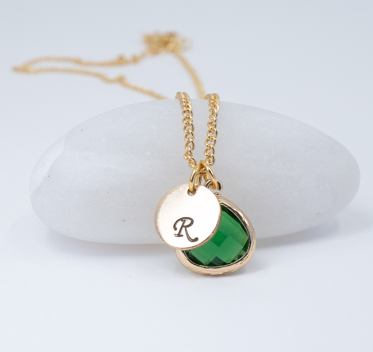 Little Girl Personalized May Birthstone Necklace Girl Etsy