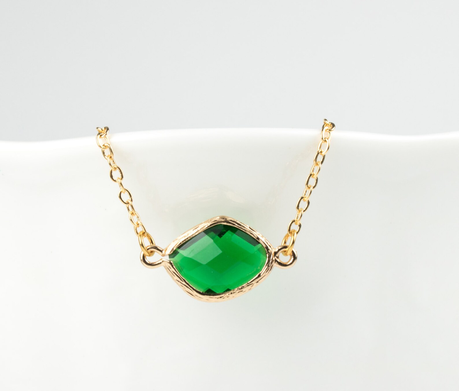 May birthstone necklace gold Clearance