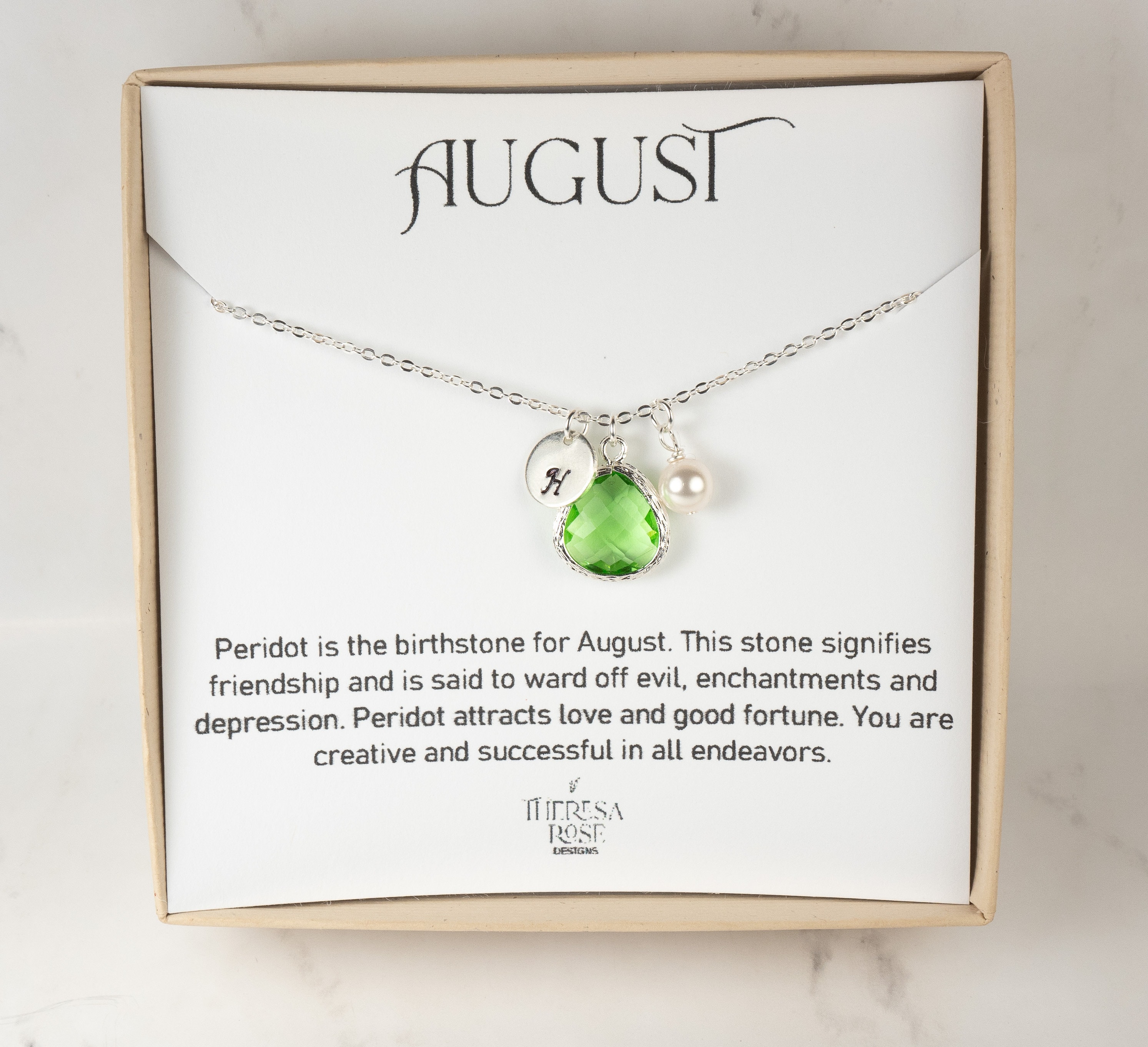 August birthstone necklace August birthstone necklace