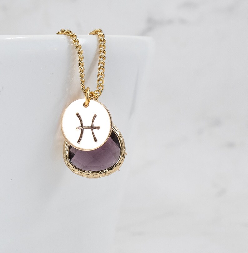 Zodiac pisces necklace Clearance