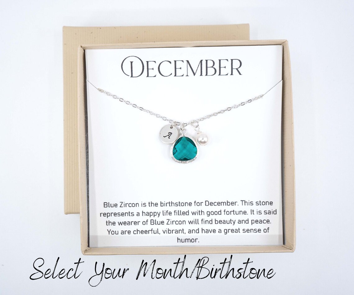 Zircon birthstone deals necklace
