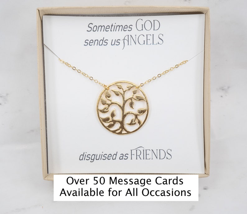 Minimalist Jewelry Summer Jewelry Gold Necklace Family Tree Necklace Boho Jewelry Tree of Life Necklace Layering Necklace