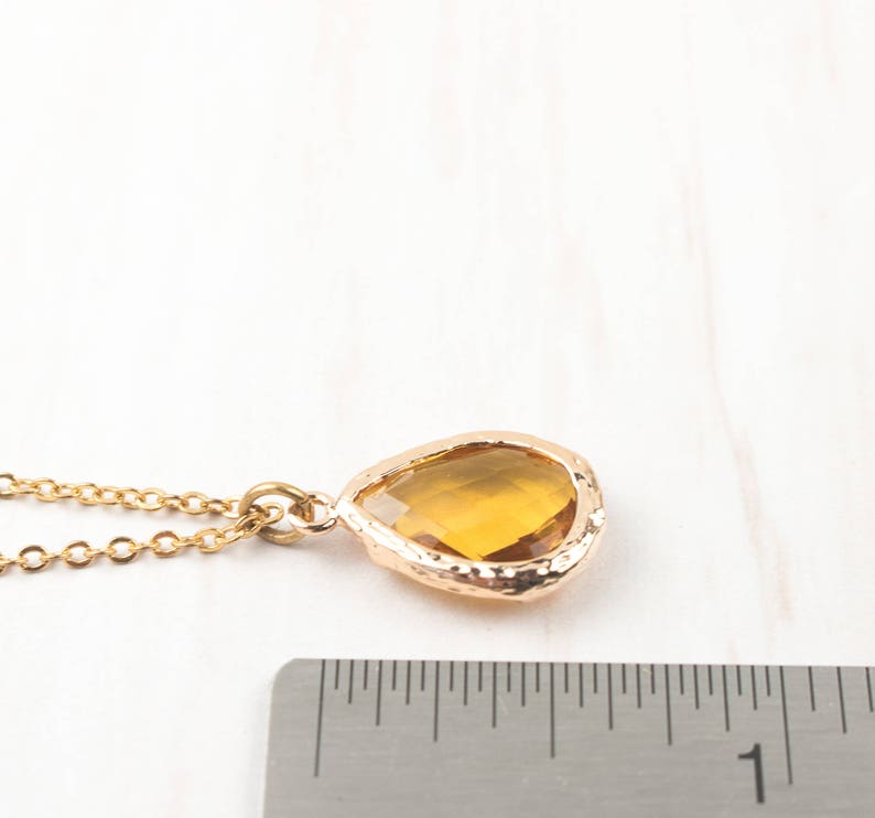 November Birthstone Necklace Topaz Necklace Citrine Etsy