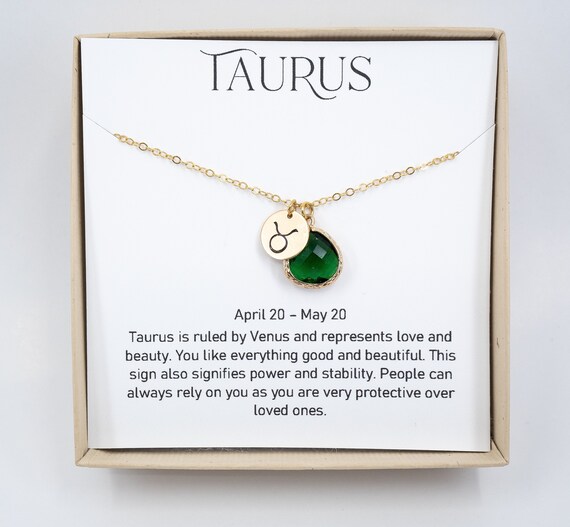 Taurus Zodiac Gold Necklace Taurus May 