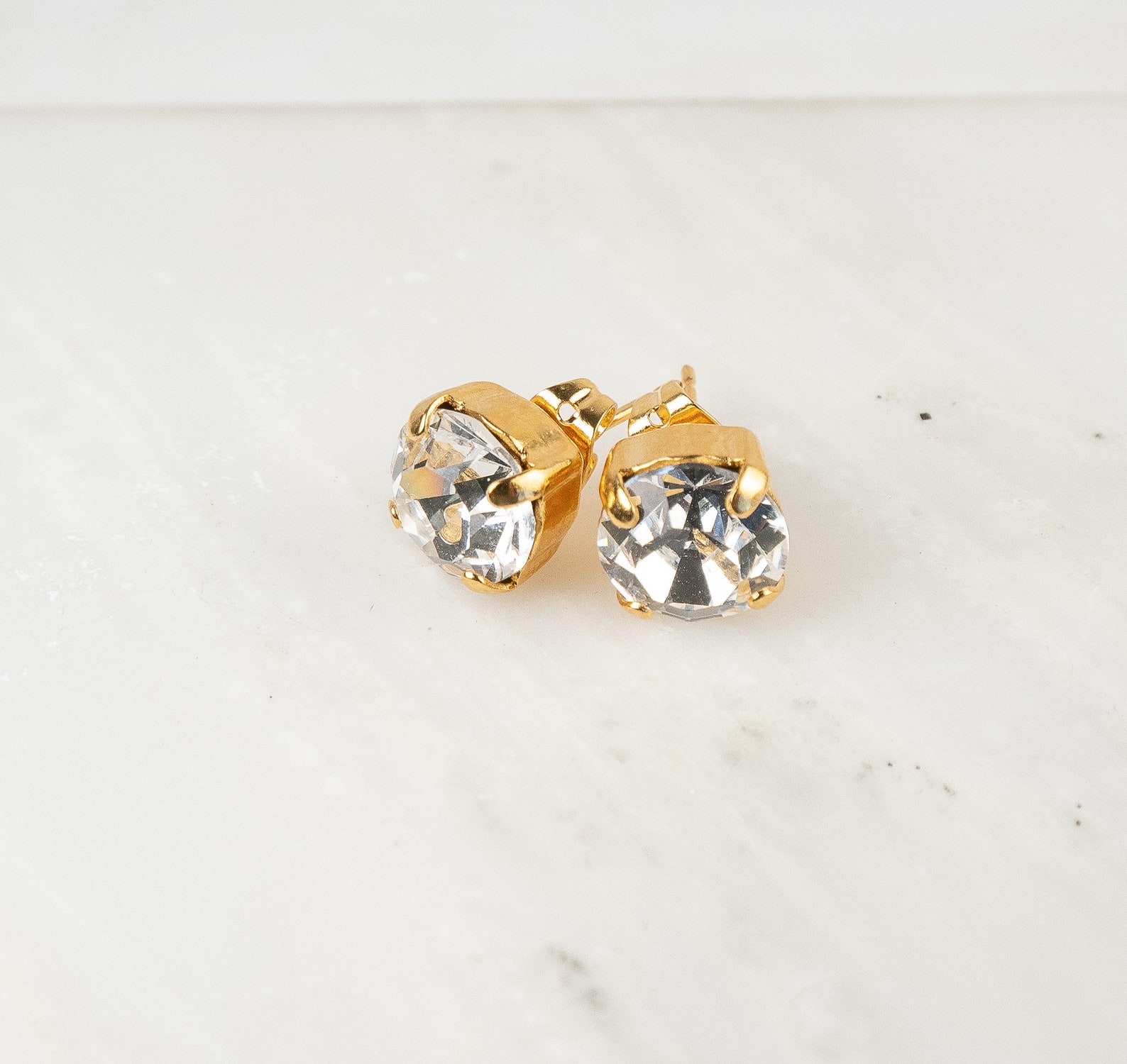 April Birthstone Earrings Swarovski Crystal Gold Earrings - Etsy
