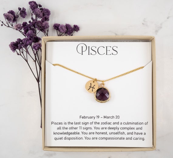 Pisces Zodiac Gold Necklace Pisces 