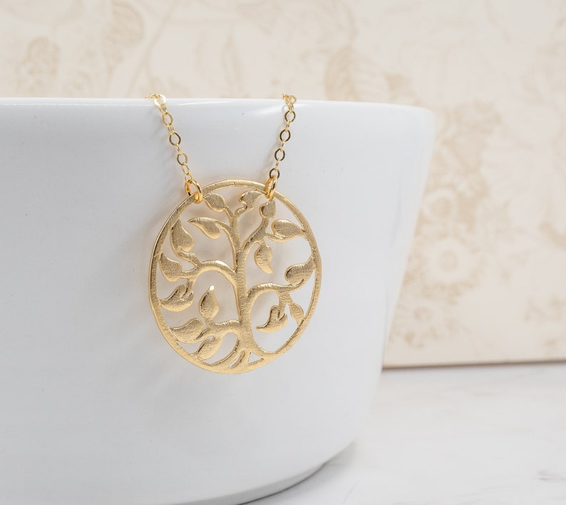 Minimalist Jewelry Summer Jewelry Gold Necklace Family Tree Necklace Boho Jewelry Tree of Life Necklace Layering Necklace