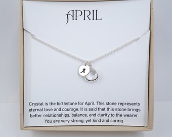 Little Girl Personalized April Birthstone Necklace - Little Girl Jewelry - Silver Birthstone Necklace - Birthstone Jewelry