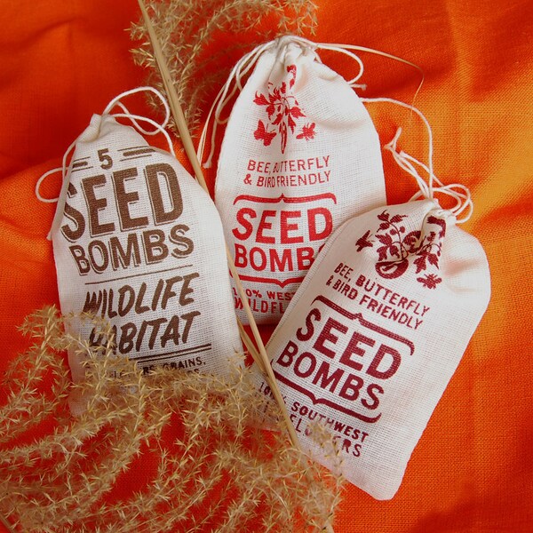 Any 3 Seed Bombs for Guerilla Gardening with Combined S/H Choose from Herb, Edible Flowers, Wildlife Habitat and Regional Varieties