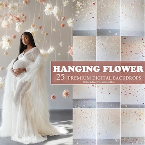 HANGING FLOWERS Backdrops Digital Overlays Floral Maternity Flower Wall Overlays Backdrops Children Textures Overlays Newborn for Photoshop