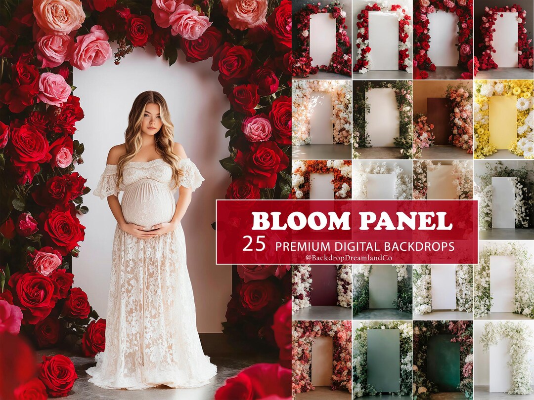 FLORAL Digital Backdrops BLOOM PANEL Photo Overlays Floral Maternity ...