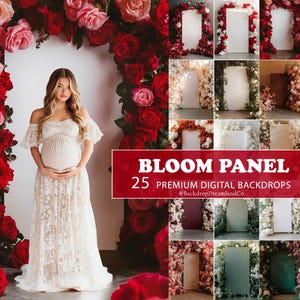 FLORAL Digital Backdrops BLOOM PANEL Photo Overlays Floral Maternity Backdrops Overlays Textures Overlays Newborn Photoshop Edit Lightroom