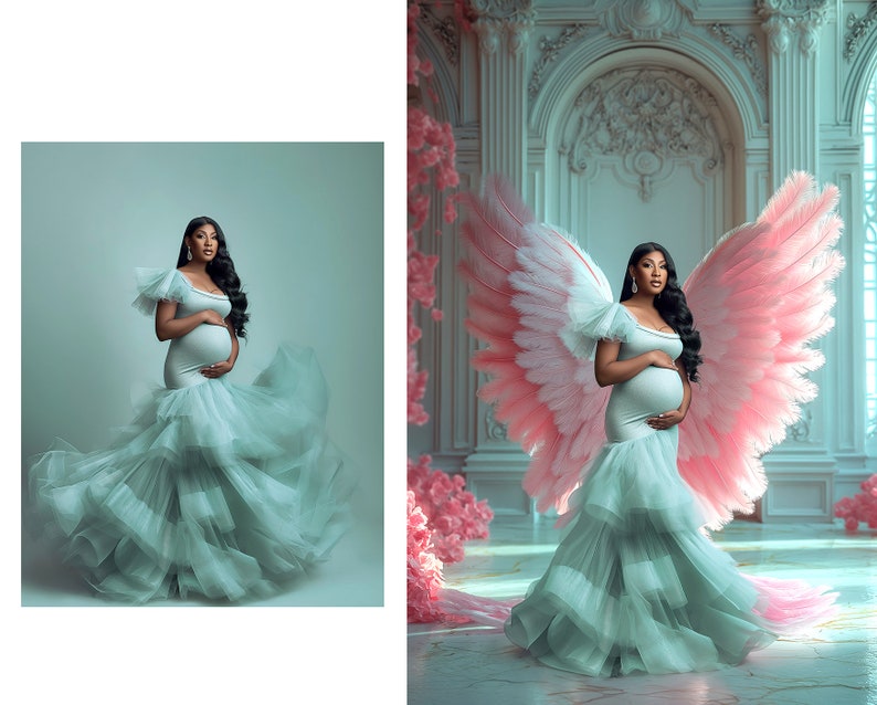 20 ANGEL WINGS Backdrops Digital Backgrounds Maternity Backdrop Angel ...