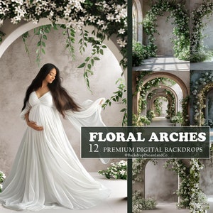 Modern FLORAL ARCHES Digital Backdrops Maternity Backdrop Overlays Studio Backdrop Overlays Fine Art Textures Fine Art Photoshop Overlays