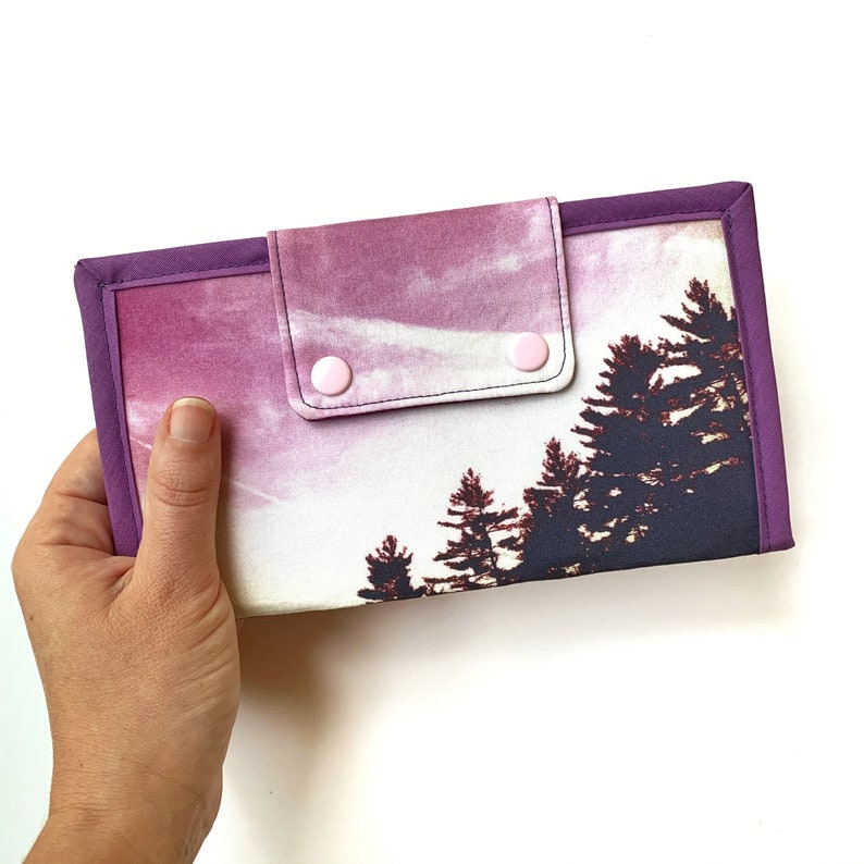 Vegan Friendly Clutch Wallet Quabbin Skyline // Photo Fabric Collection image 5