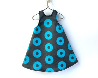 Vestido mini donut ORNAMENT en color carbón y turquesa