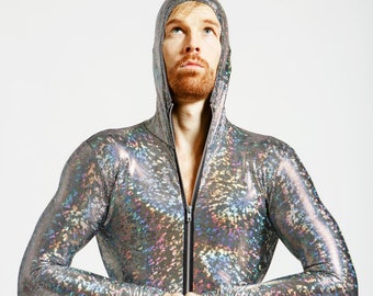 Unisex Silver Holographic Bodysuit JoyCatalyst