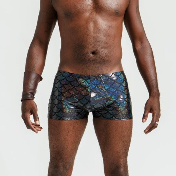 Black Metallic Metalocalypse Merman Mankini For Poolside Lounging or General Hotness