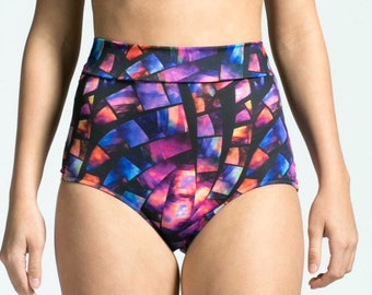 Sacred Glass Printed Pinup Style Bikini Bottoms