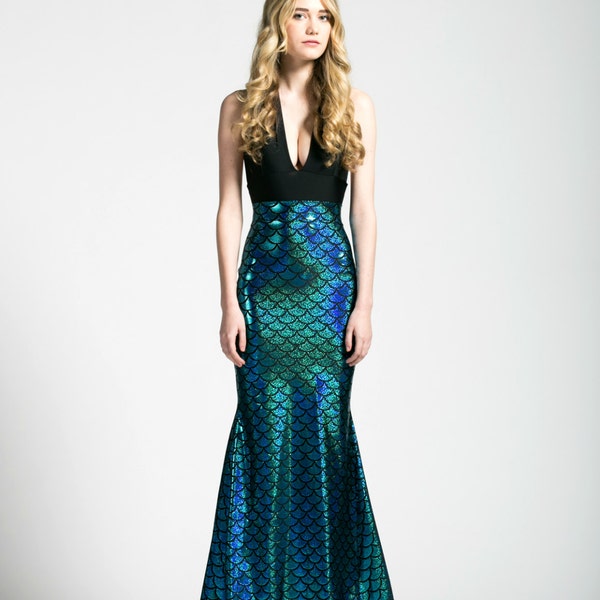 Mermaid Tail Maxi Skirt, Caribbean Turquoise