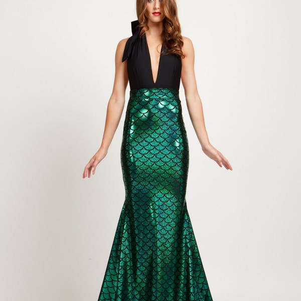 Green Mermaid Tail Maxi Skirt
