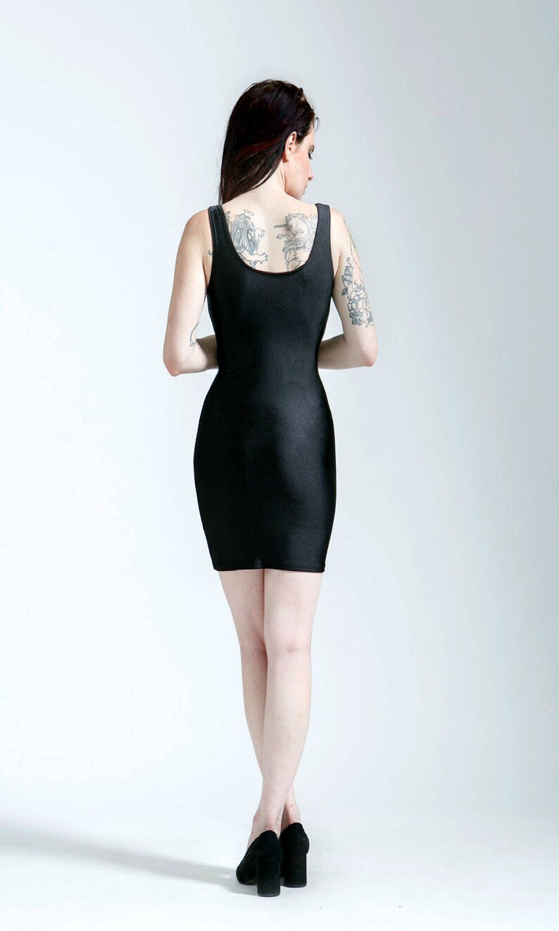 SALE Shiny Scuba Knit Most Basic Black Bodycon Dress Free Shipping image 3