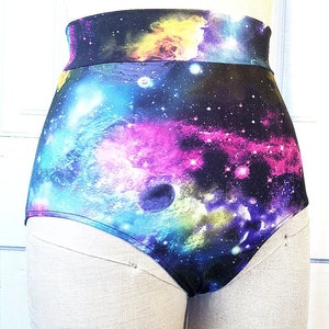 Galaxy Print Cosmic High Waisted Bikini Bottoms limited image 3
