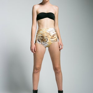 High Waisted Limited Edition Tiger Pinup Style Bikini Bottoms image 1