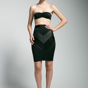 Furiosa Chevron Oil Slick Bodycon Pencil Skirt image 1