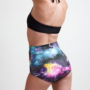 Galaxy Print Cosmic High Waisted Bikini Bottoms limited image 2