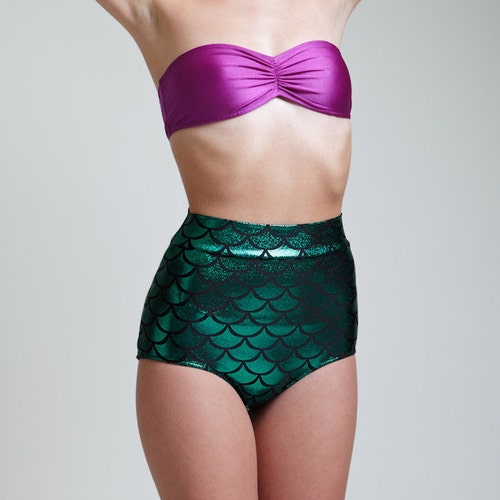 The Original Green High Waist Mermaid Bikini Bottom Pinup Style